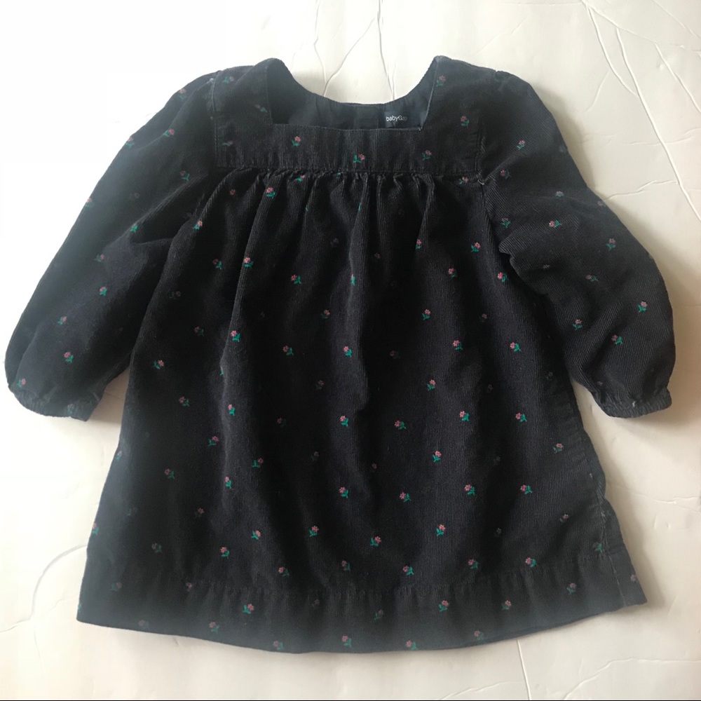 Gap Baby Corduroy Dress Blue Floral 12-18 mo